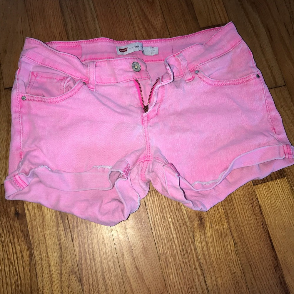 Hot Pink Levi Denim Shorts Size 5